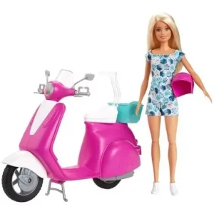 Barbie Con Moto Y Mascota Accesorios