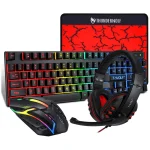 Kit Gamer 4 En 1 Teclado Mouse Audífonos Y Mousepad