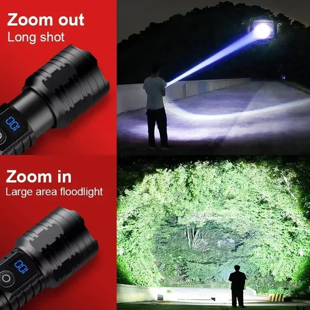 linterna tactica telescopica zoom laser light
