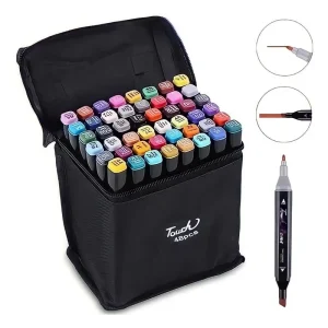 Lapices Bolso Negro 48 Colores Doble Punta