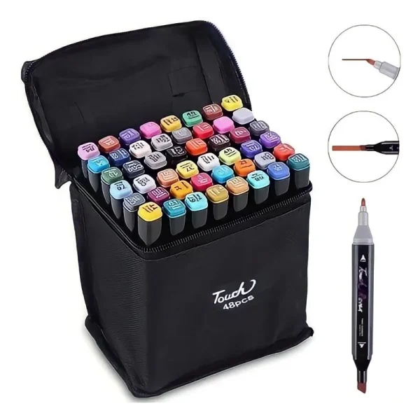 Lapices Bolso Negro 48 Colores Doble Punta