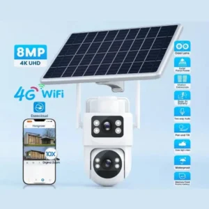 camara ip solar con chip doble lente