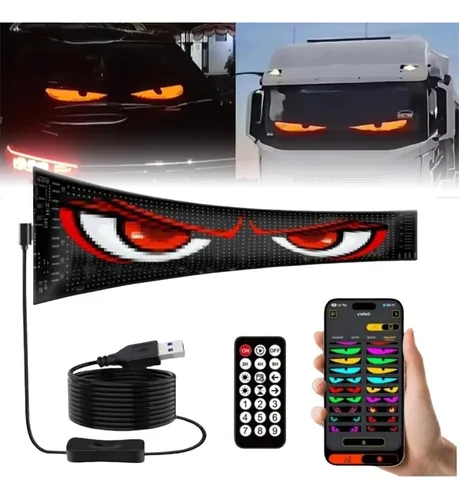 letrero led programable ojos auto 65cm