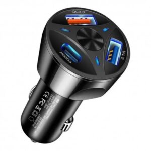 Cargador USB auto 3 salidas 1 tipo c