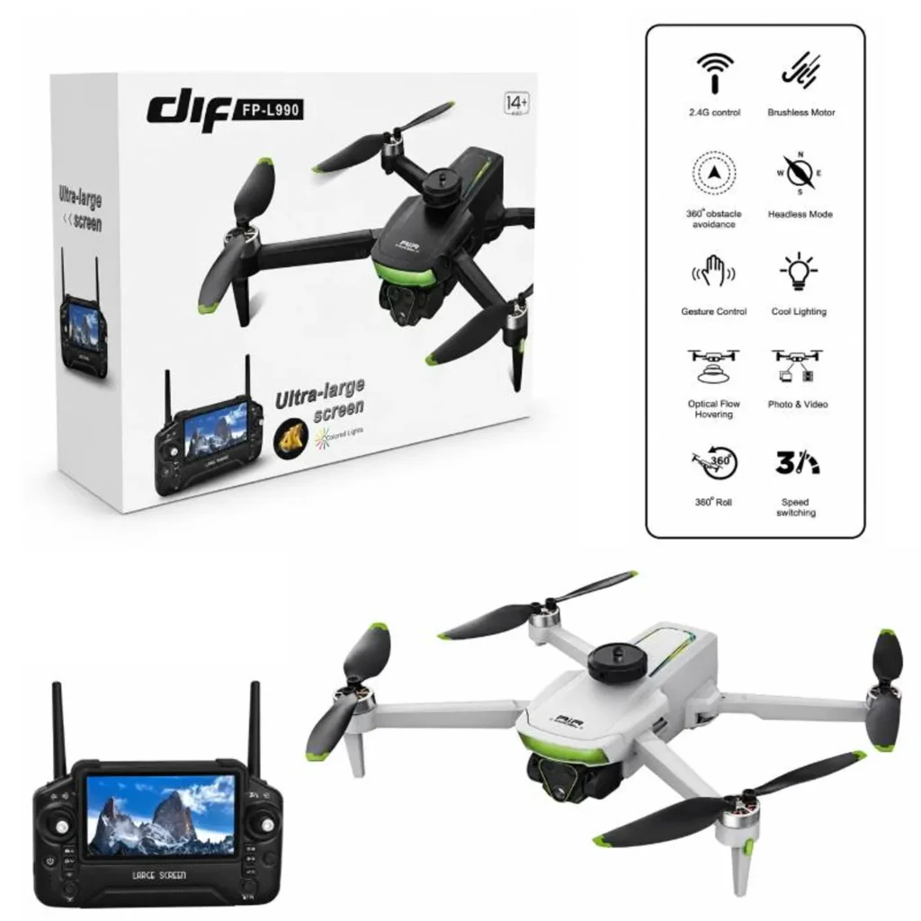 Dron Profesional DIF FP-L990 Mando con Pantalla Ultra Larga