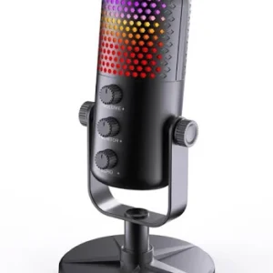 microfono gamer rgb premium condensador usb